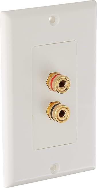 Two-Piece Banana Binding Post Wall Plate for Speakers
