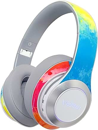 Wireless Over-Ear Headphones with Deep Bass and LED Lights