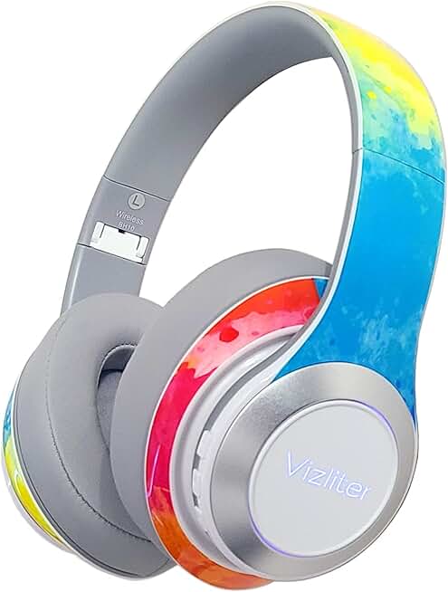 Wireless Over-Ear Headphones with Deep Bass and LED Lights