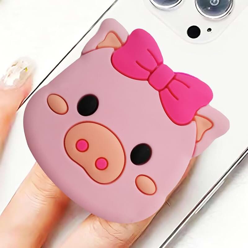 Pink Cute Pig Phone Grip and Stand for Girls Women