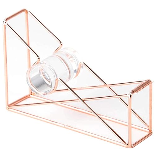 Wire Metal Desktop Tape Dispenser in Copper and Rose Gold