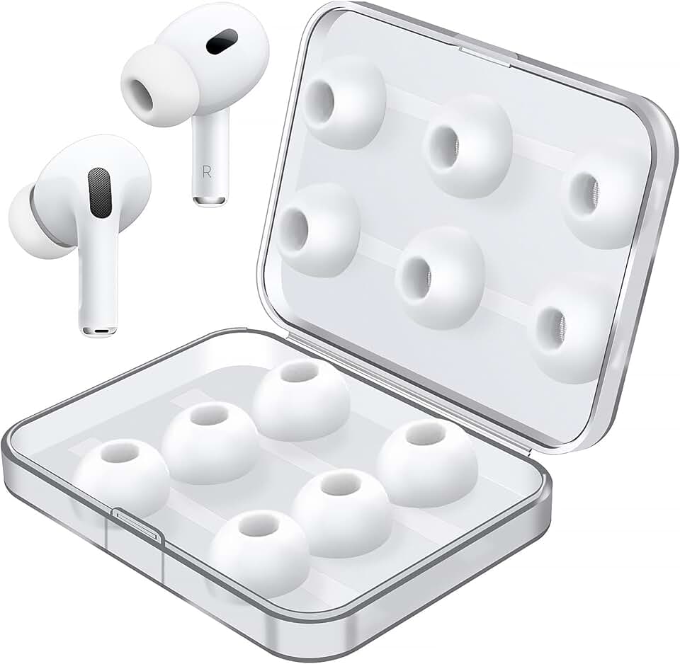 Six Pairs of Silicone Ear Tips for AirPods Pro, White