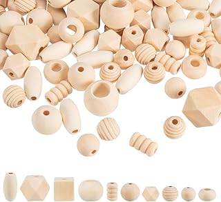 250-300pcs Natural Wooden Beads for Crafts and Jewelry