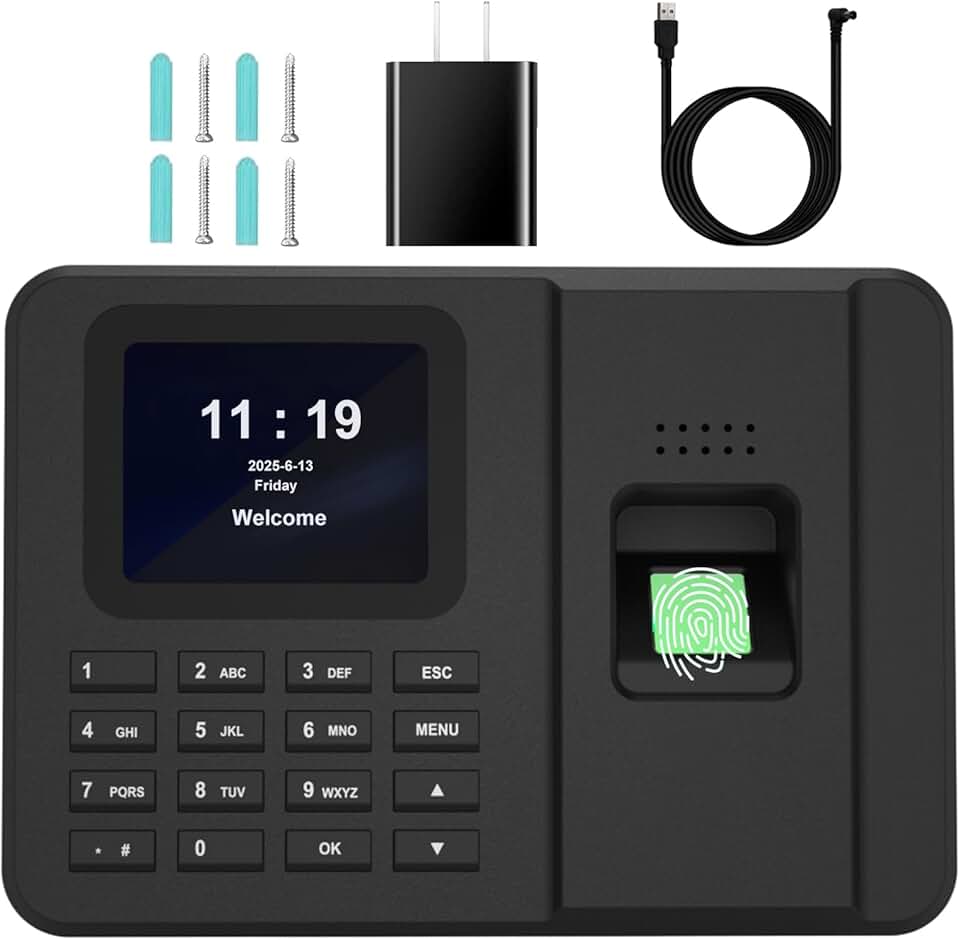 Employee Time Clock with Fingerprint and PIN