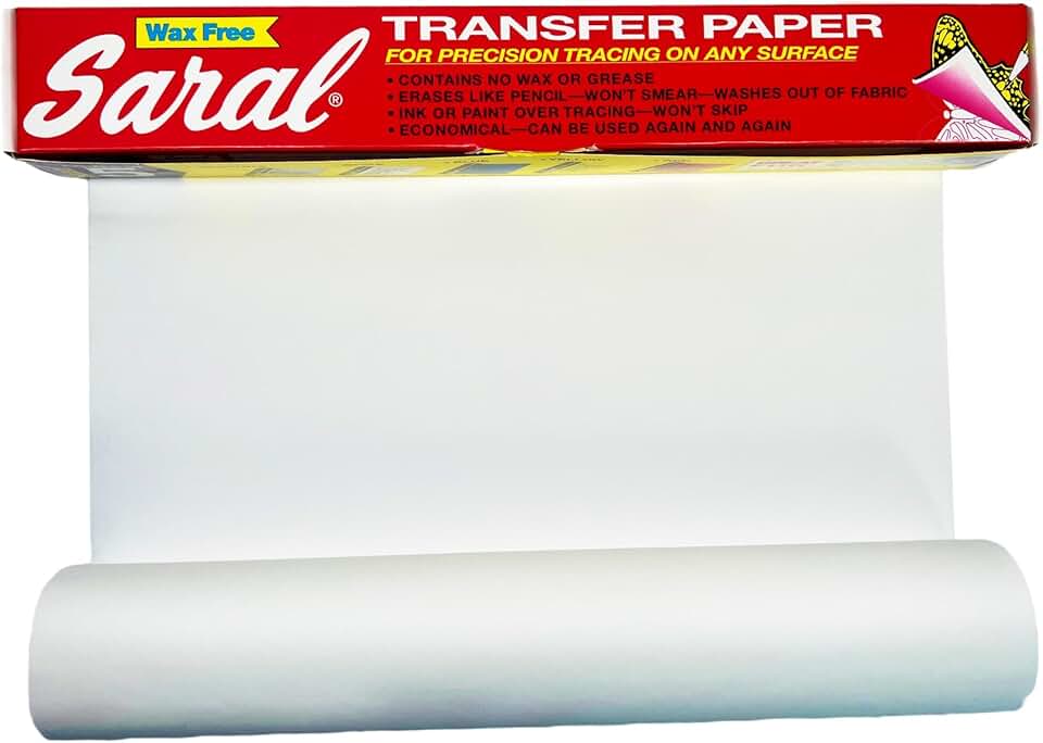 White wax-free transfer paper, 12 inches by 12 feet