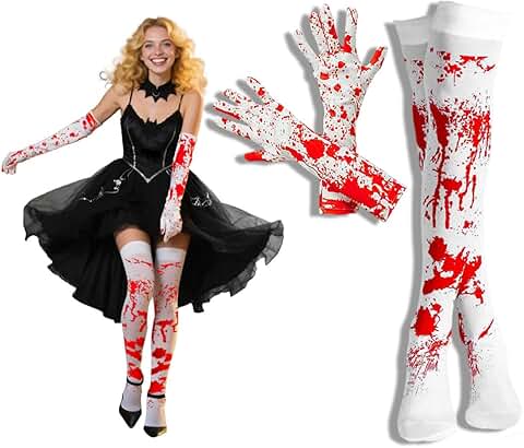 Blood Stained Halloween Socks and Gloves Set