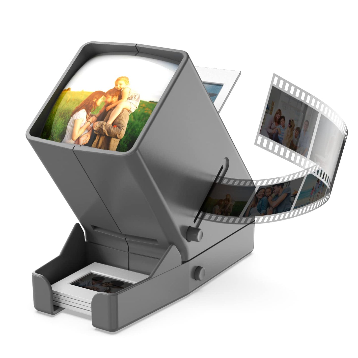 35mm Slide Viewer, 3X Magnification and Desk Top LED Lighted Illuminated Viewing and Battery Operation-for 35mm Slides & Positive Film Negatives(4AA Batteries Included)