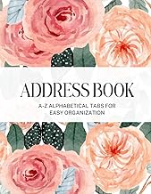 Simple Floral Address Book with A-Z Tabs for Seniors