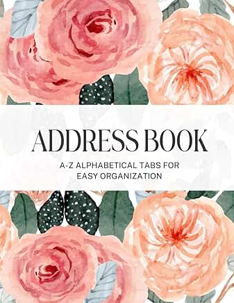 Simple Floral Address Book with A-Z Tabs for Seniors