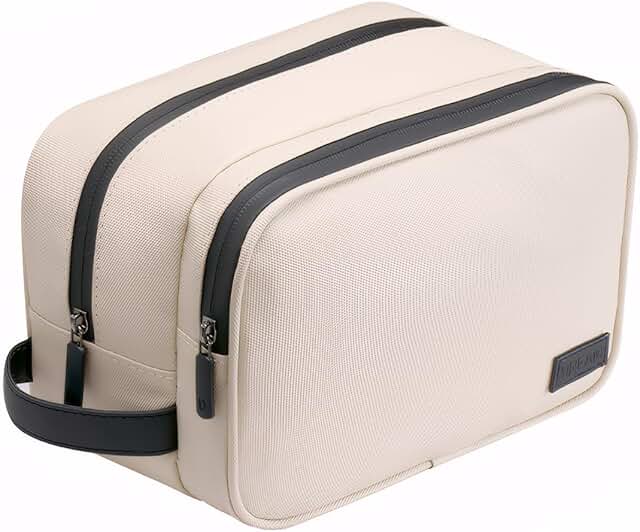 Waterproof Leather Toiletry Bag with Handle