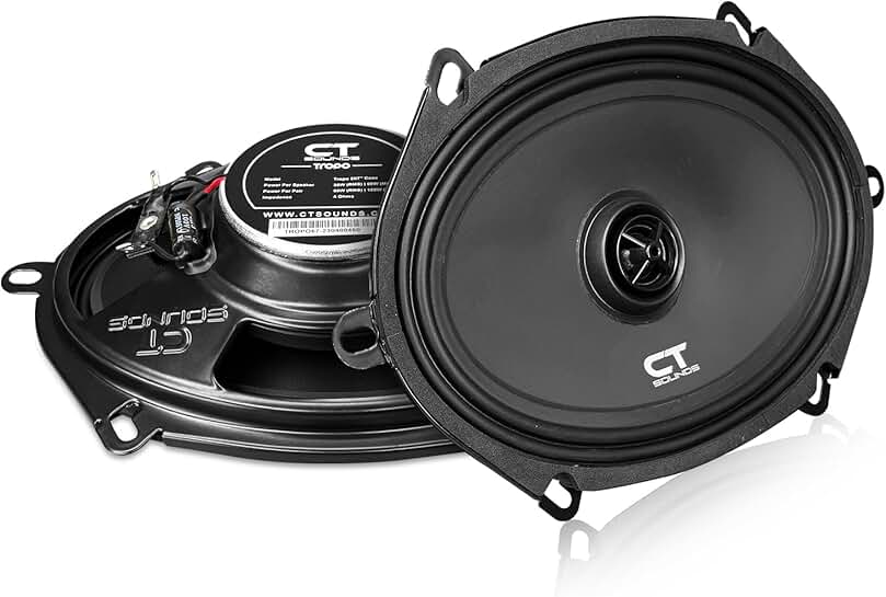 Pair of 5x7 inch 120 Watt Shallow Coaxial Car Speakers