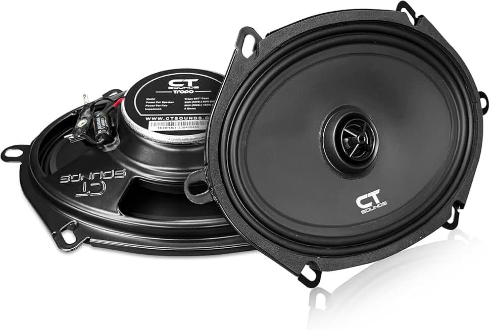 Pair of 5x7 inch 120 Watt Shallow Coaxial Car Speakers