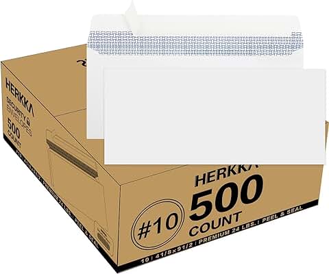 Self-Seal No.10 Security Envelopes, 500 Pack