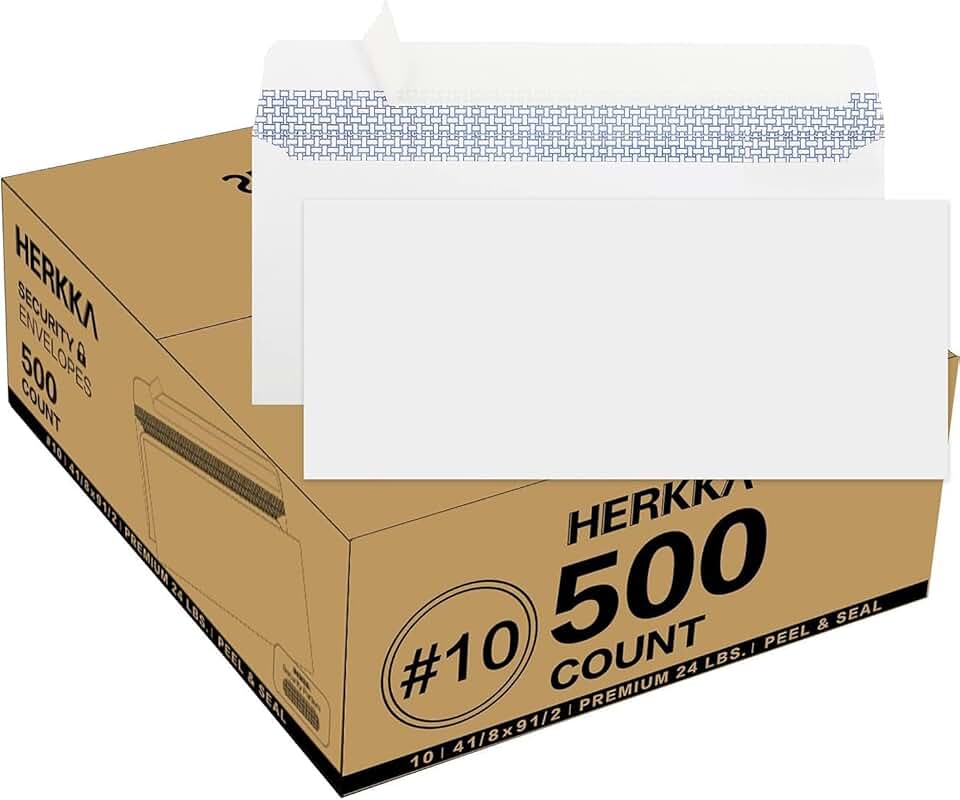 Self-Seal No.10 Security Envelopes, 500 Pack