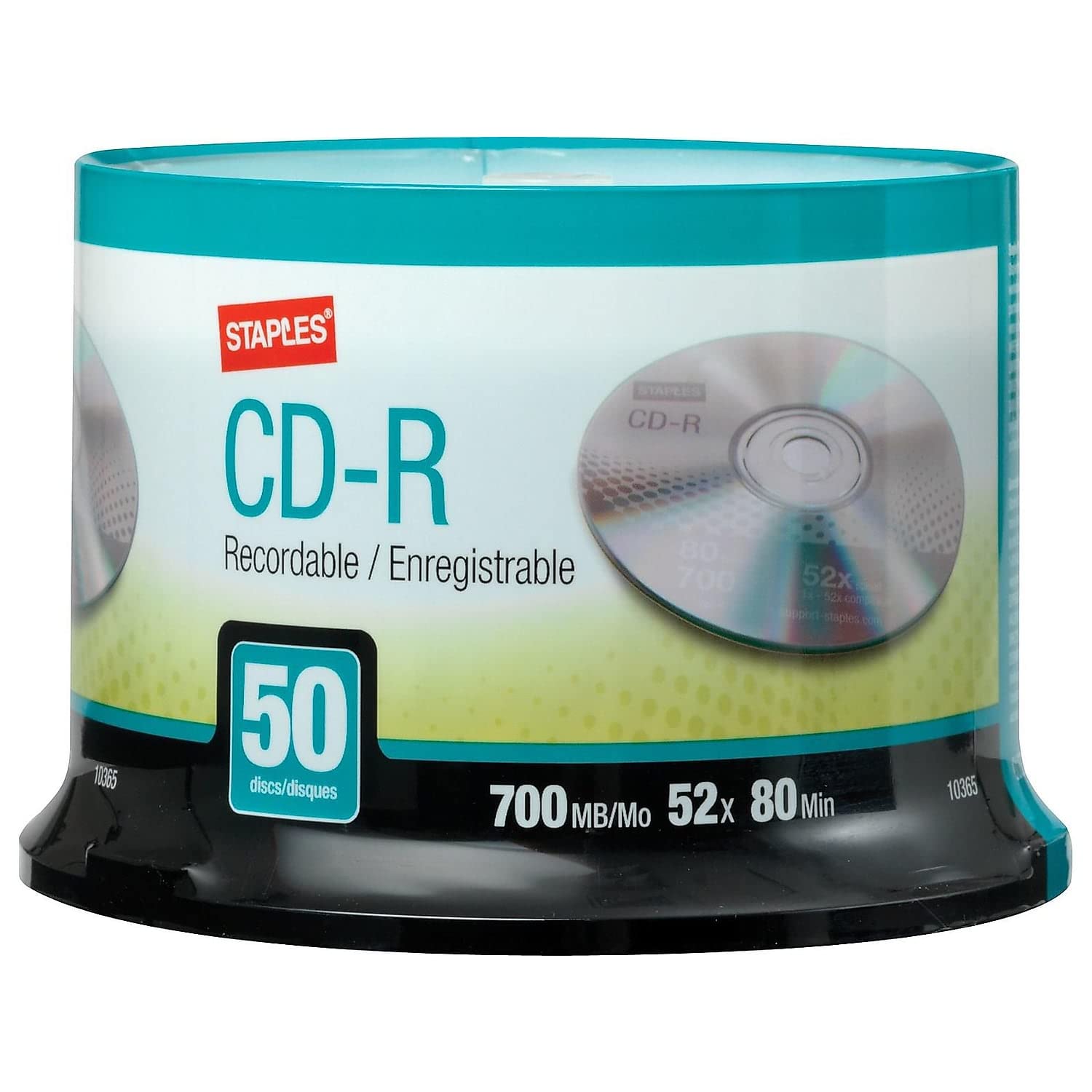 452555 700Mb 80Min 52X Cd-R Spindle 50/Pack (10365)
