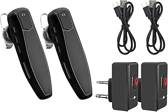 Wireless Bluetooth Headset for Walkie Talkie, Noise Cancelling Mic (2 Pack)