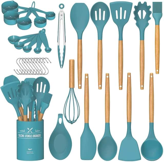 33-Piece Non-Stick Silicone Kitchen Utensil Set