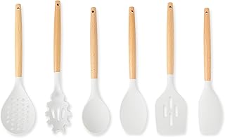 Six-Piece Silicone and Beechwood Utensil Set