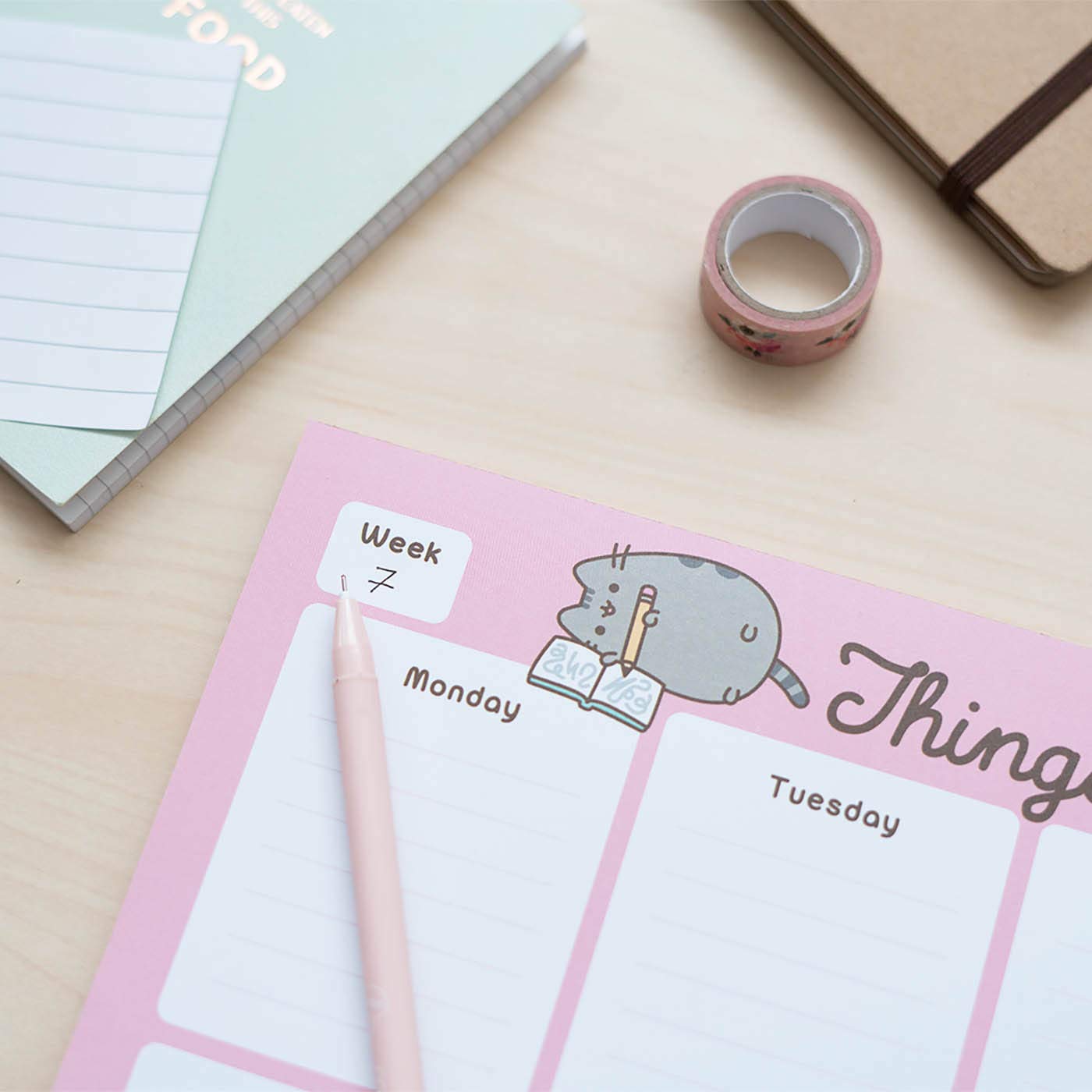 Pusheen To Do List Notepad with Calendar and Planner
