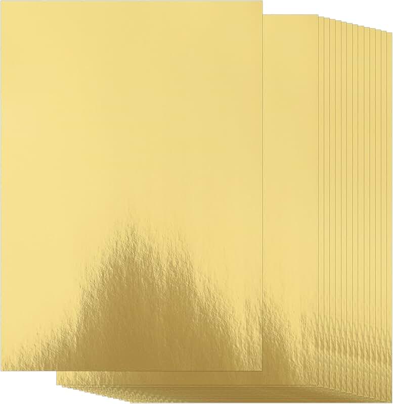 Gold Cardstock Paper, 50 Sheets, 8.5x11, 92 lb