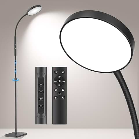 Adjustable Tall Floor Lamp with LED Light and Touch Control