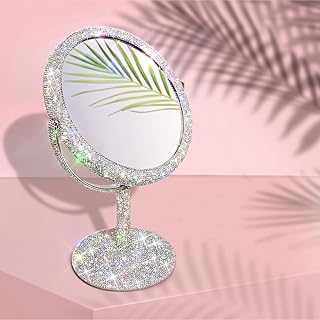 Double-Sided Crystal Rhinestone Makeup Vanity Mirror