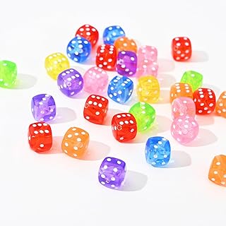 500 colorful 8.5mm six-sided dice beads for jewelry making