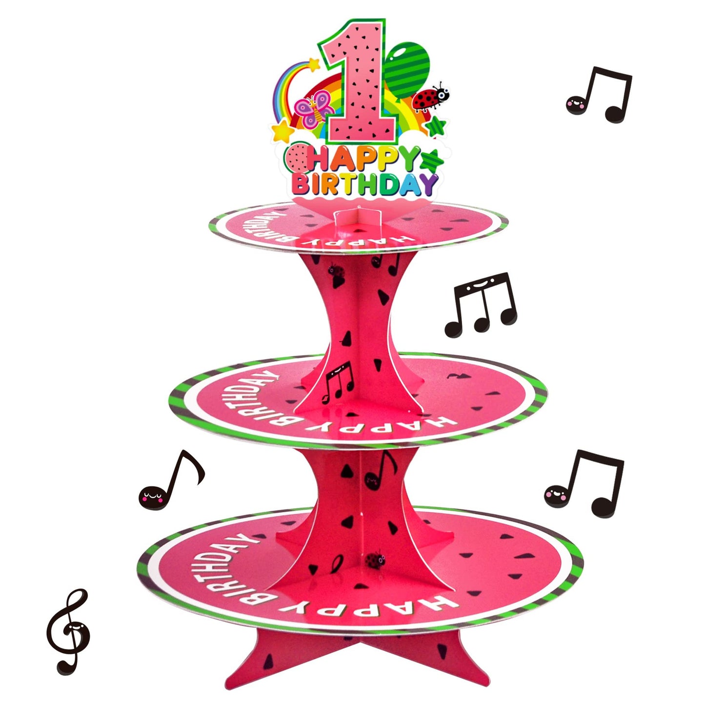 Watermelon Fun Cupcake Stand - 1st Birthday Coco Party Decorations for Kids! Melon Baby Shower Cake Stand & Party Favors - Kid's Party Supplies
