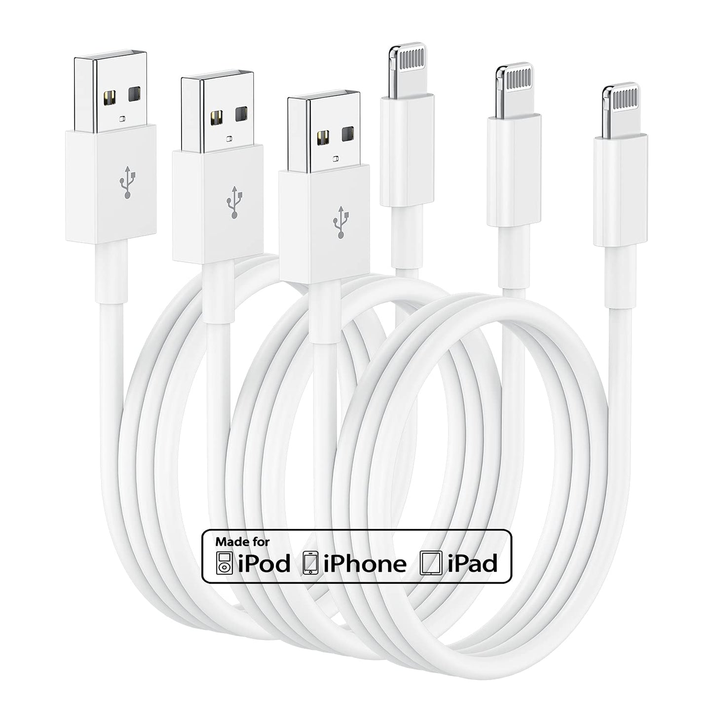 3Pack 10ft iPhone Charger Long, [Apple MFi ] Apple Charger Cord,10 Feet Original Lightning to USB Cable,10 Foot iPhone Charging Cable for iPhone 13 Pro/12 Mini/11/XS/MAX/XR/8/7/6/5/SE iPad