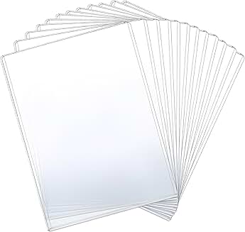 Set of 12 clear plastic document protectors