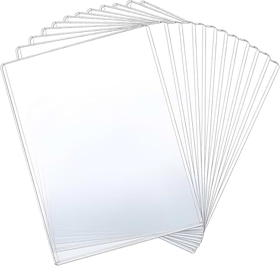 Set of 12 clear plastic document protectors