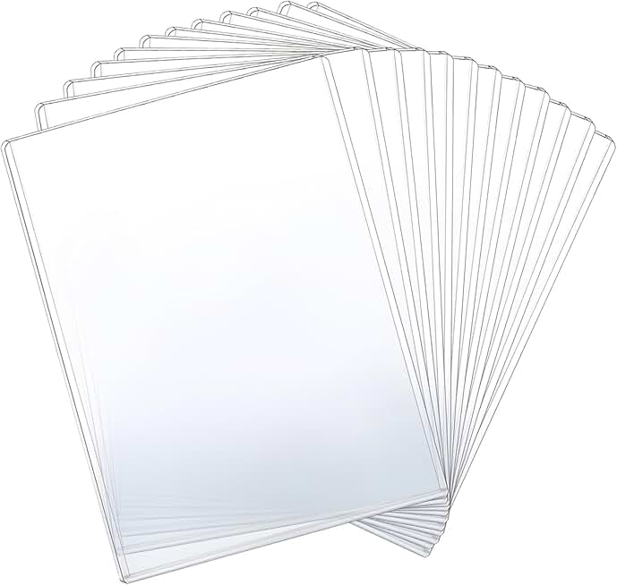 Set of 12 clear plastic document protectors
