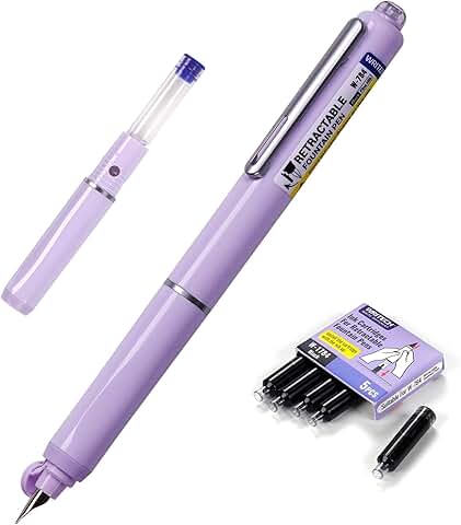 Fine Nib Fountain Pen Set with Ink Cartridges