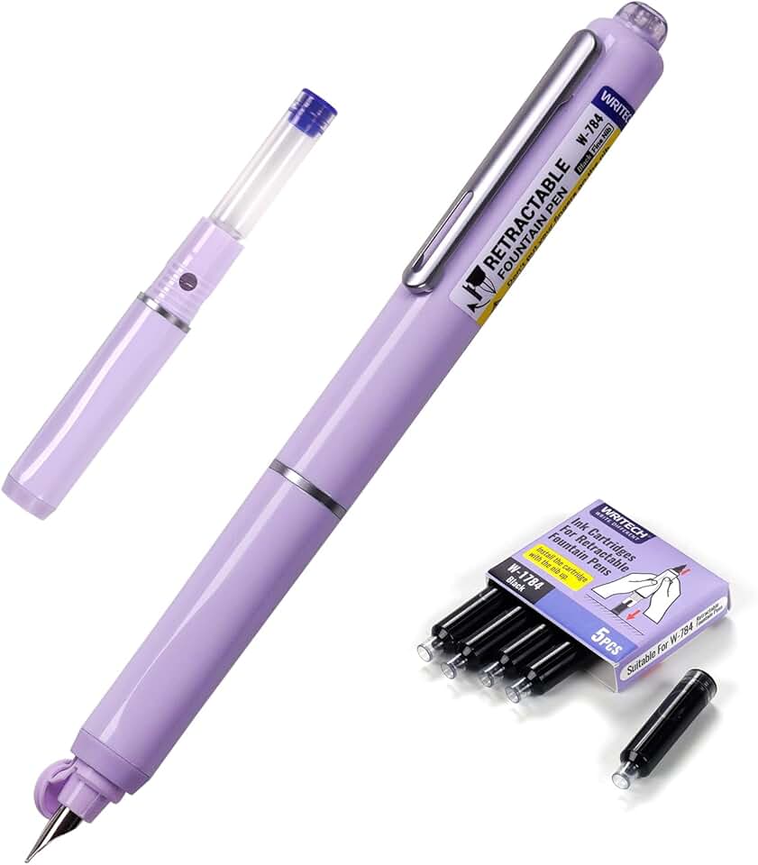 Fine Nib Fountain Pen Set with Ink Cartridges