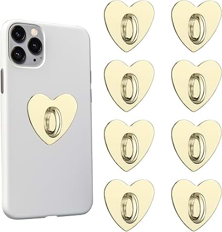 Set of 8 Heart-Shaped Phone Ring Holders