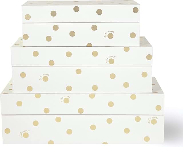 Set of 3 Pink Decorative Storage Boxes with Lids