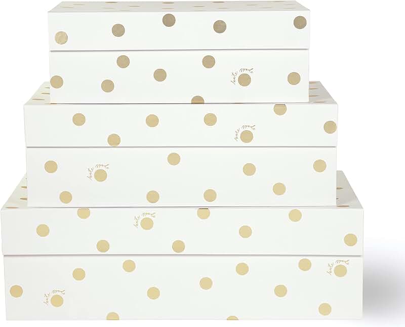 Set of 3 Pink Decorative Storage Boxes with Lids
