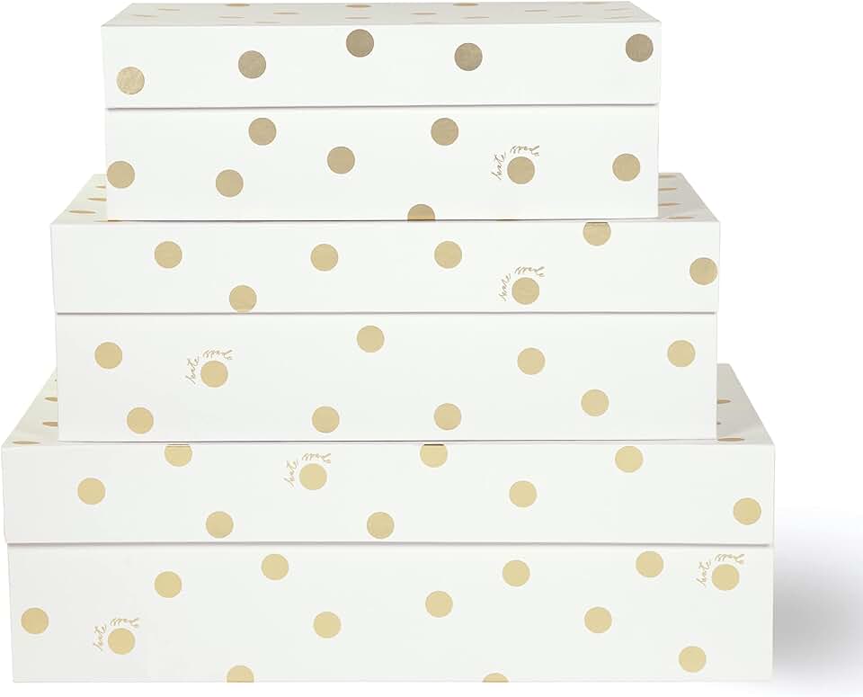 Set of 3 Pink Decorative Storage Boxes with Lids