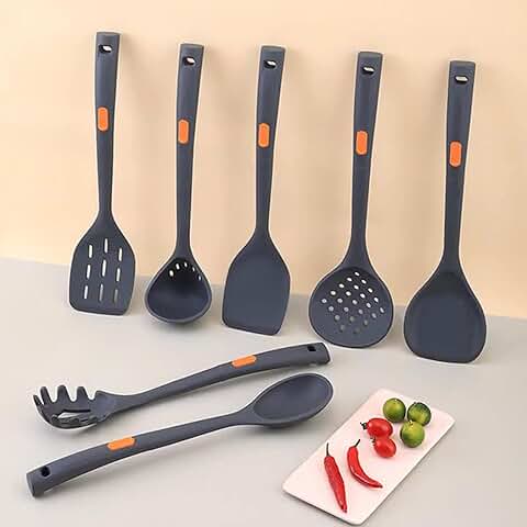 7-Piece Silicone Kitchen Utensil Set for Cooking