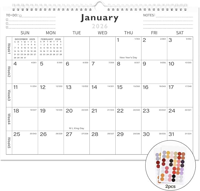 2026-2027 Wall Calendar with Monthly Pages