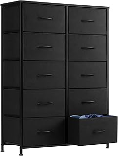 Dresser with 10 Storage Drawers and Wooden Top