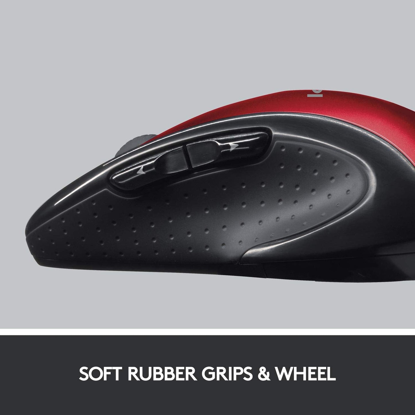 M510 Wireless Computer Mouse - Comfortable Shape with USB Unifying Receiver, with Back/Forward Buttons and Side-to-Side Scrolling - Red