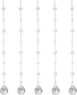 10 Clear Acrylic Crystal Bead Strands for Decor and Crafts