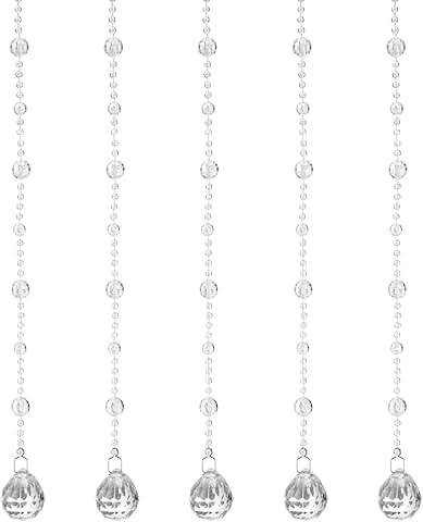 10 Clear Acrylic Crystal Bead Strands for Decor and Crafts