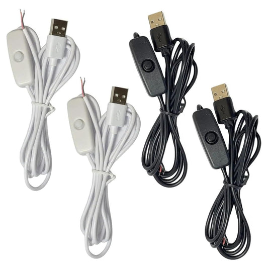4 Pack USB Extension Cables with On/Off Switch