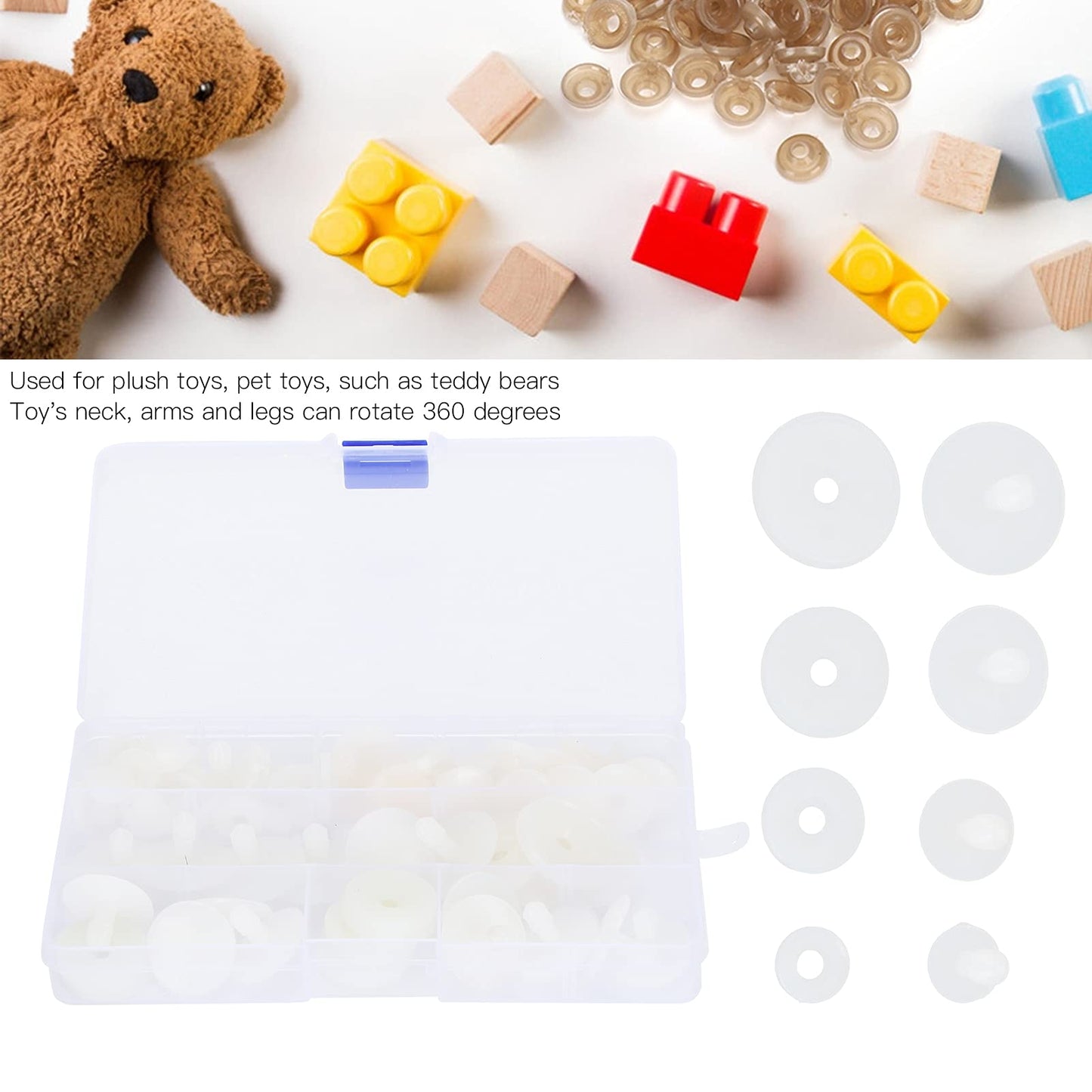 HandiJoints DIY Toy Accessories Set, 35 White Plastic Doll Joints