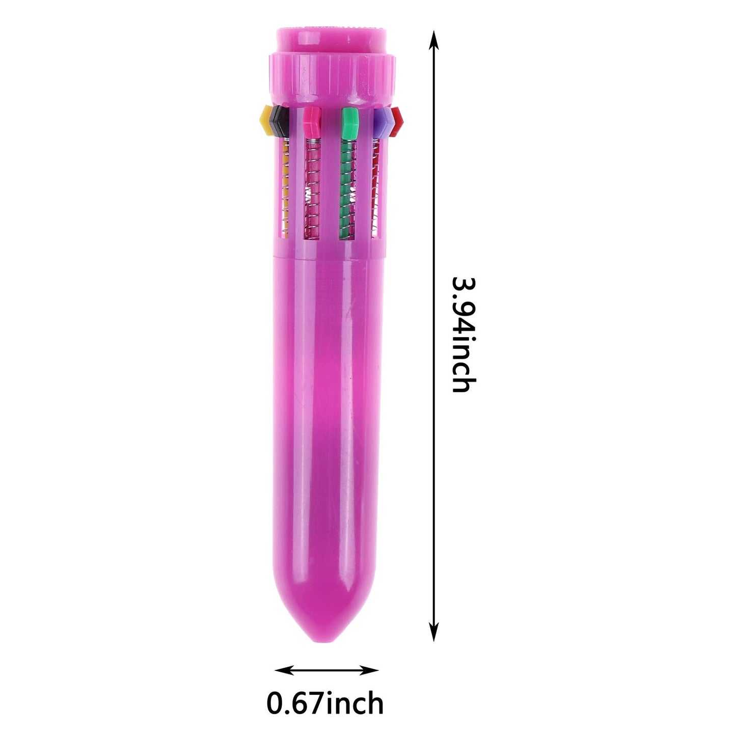 30 Pack Neon Mini Retractable Ballpoint Pens in 6 Colors