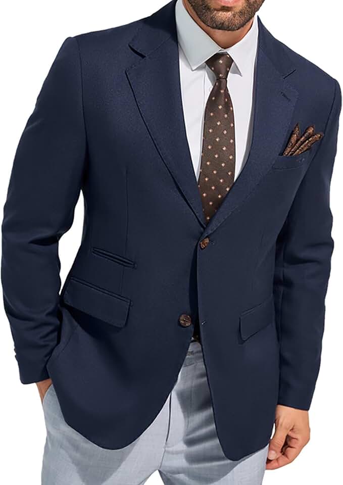 Men's Slim Fit Casual Knit Blazer for Business and Events