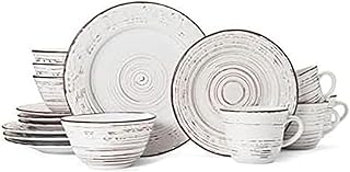 White 16-Piece Stoneware Dinnerware Set for Four
