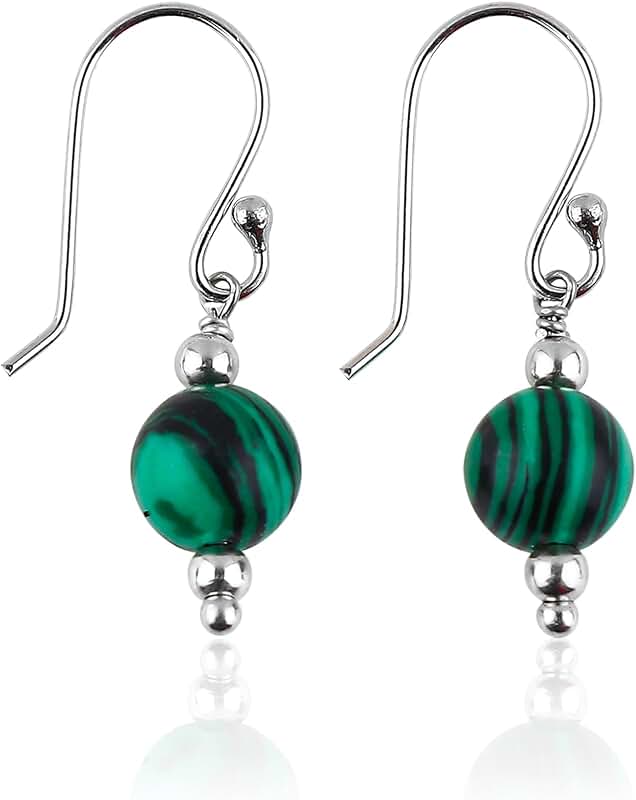 Malachite Beads Earrings Set for Women